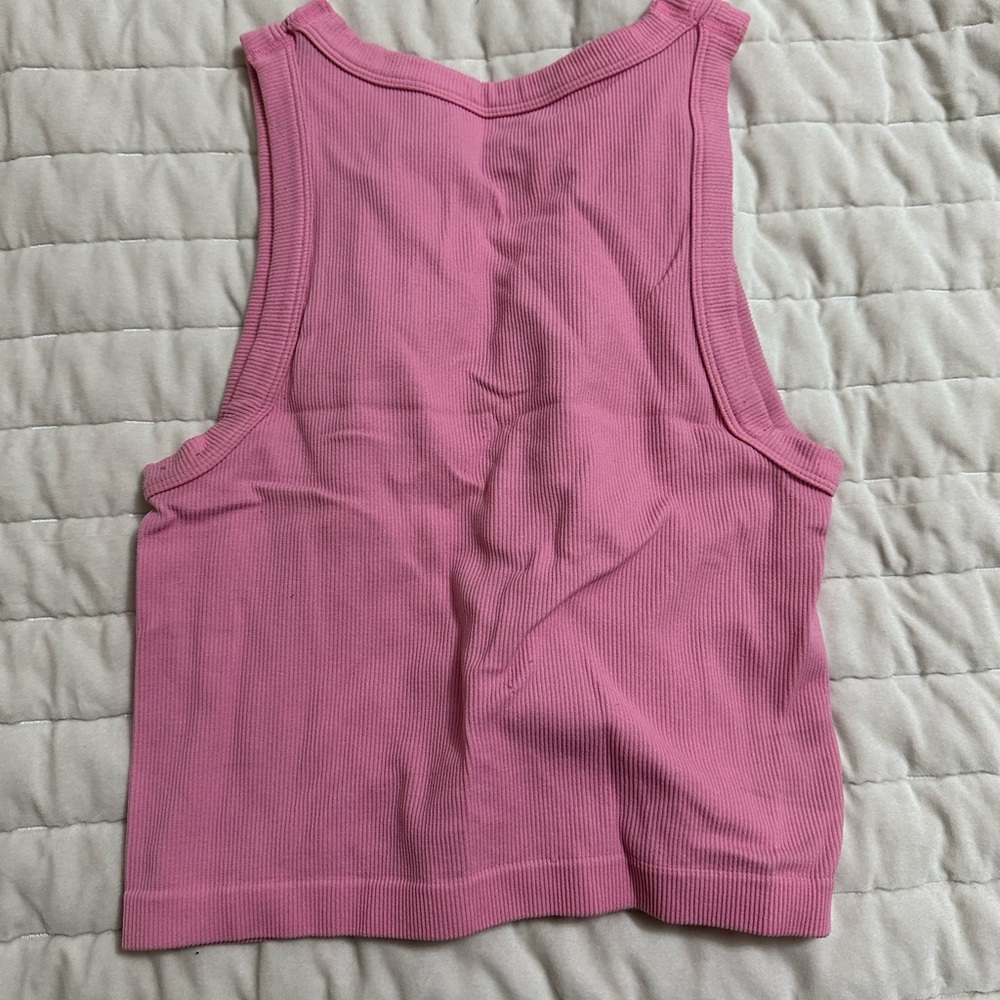Pink Ribbed Tank Top - Picture 3 of 3